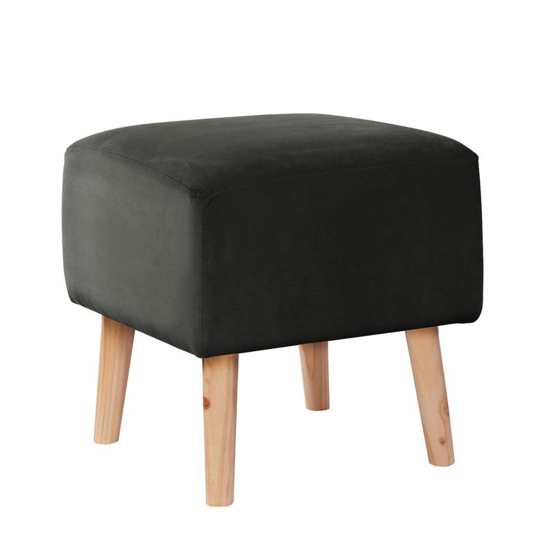 LATAM HOME - POUF BURDEOS TELA VELVET NEGRO