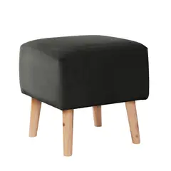 LATAM HOME - POUF BURDEOS TELA VELVET NEGRO