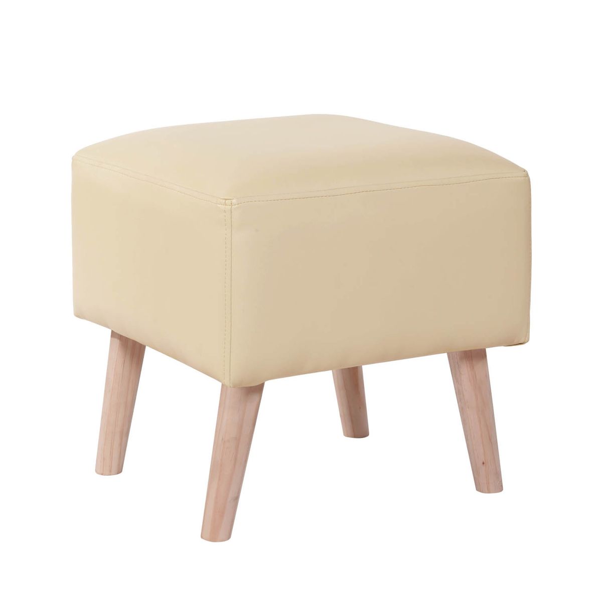 LATAM HOME - Pouf Burdeos PU Beige
