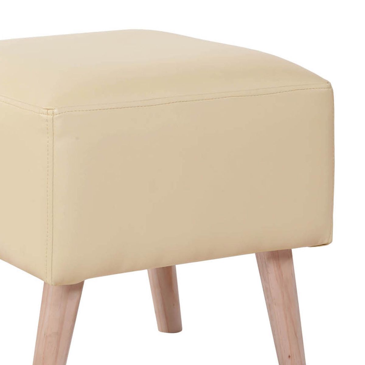 LATAM HOME - Pouf Burdeos PU Beige