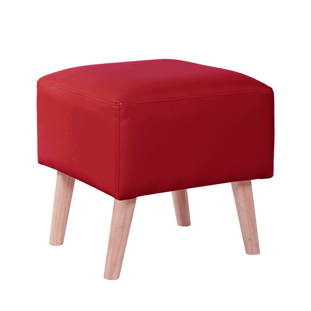 LATAM HOME - Pouf Burdeos PU Rojo