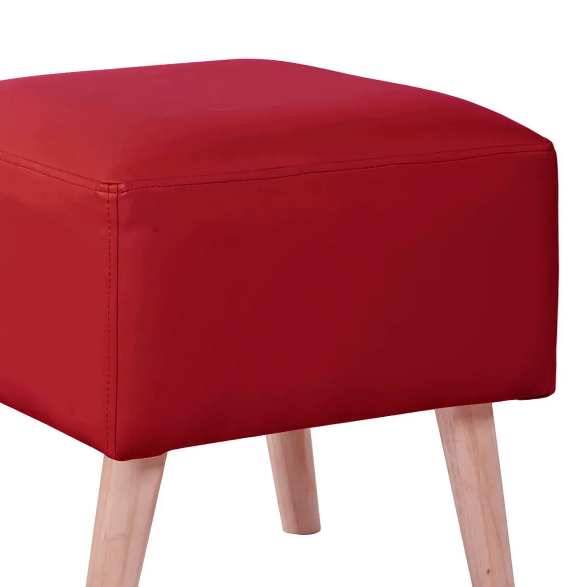 LATAM HOME - Pouf Burdeos PU Rojo