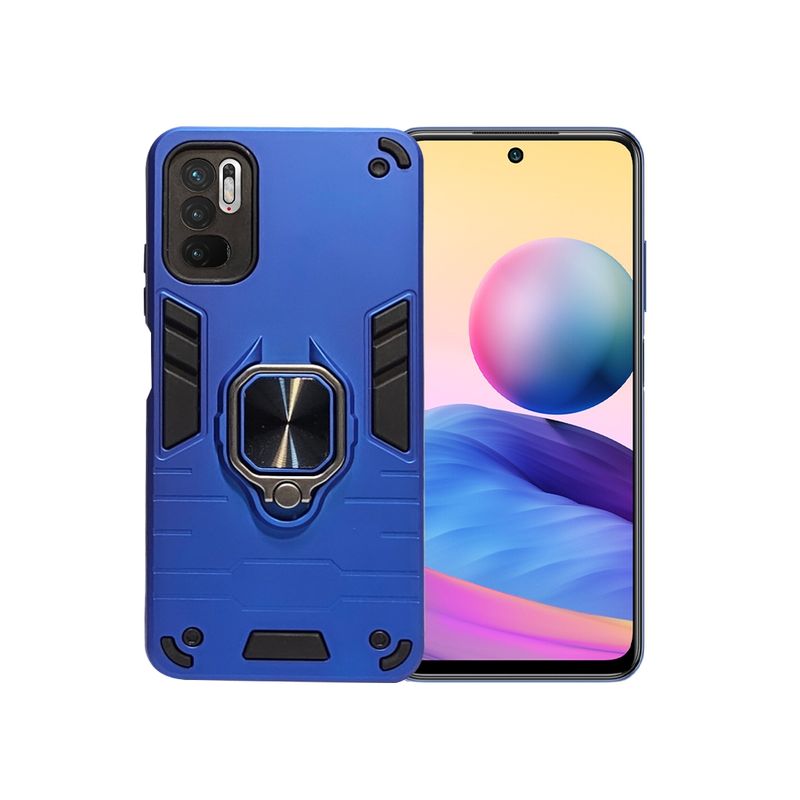 GENERICO - CARCASA PARA XIAOMI REDMI NOTE 10 5G AZUL ANTIGOLPE ANILLO