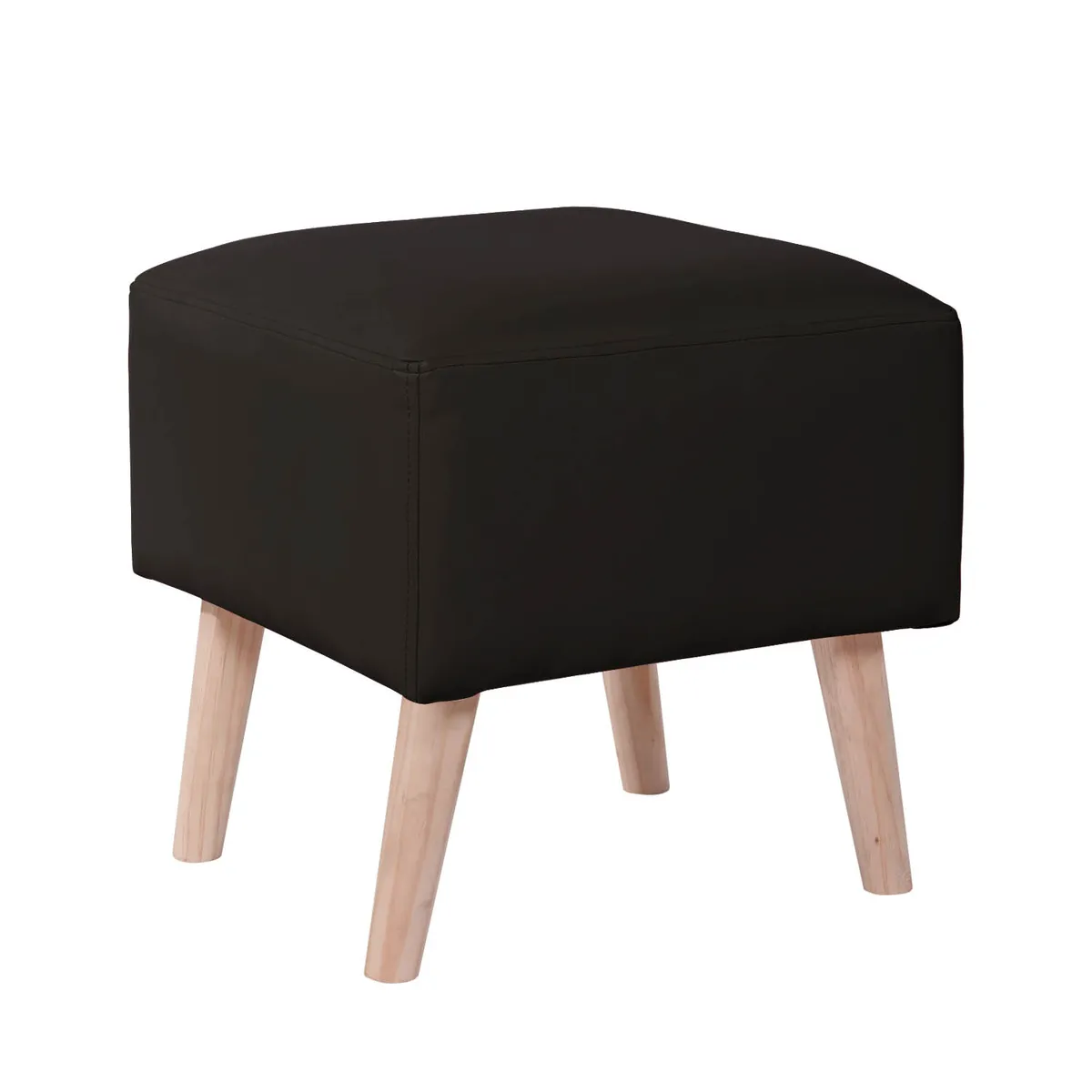 LATAM HOME - Pouf Burdeos PU Negro