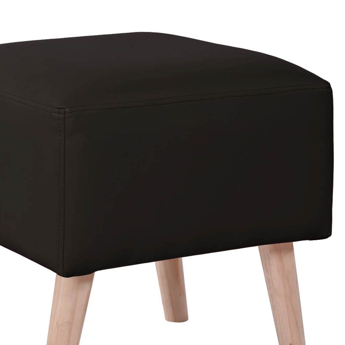 LATAM HOME - Pouf Burdeos PU Negro