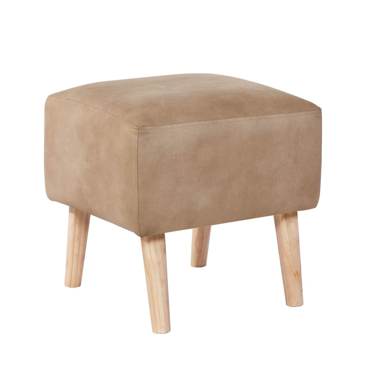 LATAM HOME - POUF BURDEOS CUERO KENTUCKY BEIGE