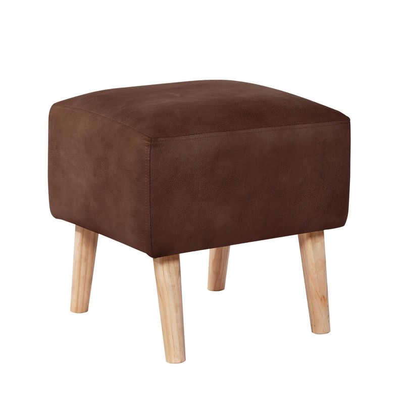 LATAM HOME - POUF BURDEOS  CUERO KENTUCKY CAFE MORO