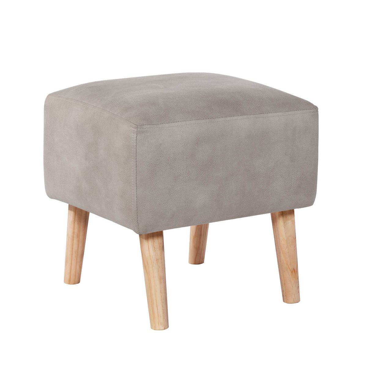 LATAM HOME - Pouf Burdeos Cuero Kentucky Gris