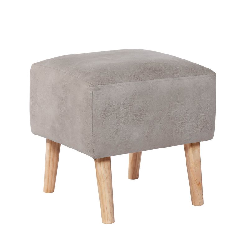 LATAM HOME - POUF BURDEOS  CUERO KENTUCKY GRIS