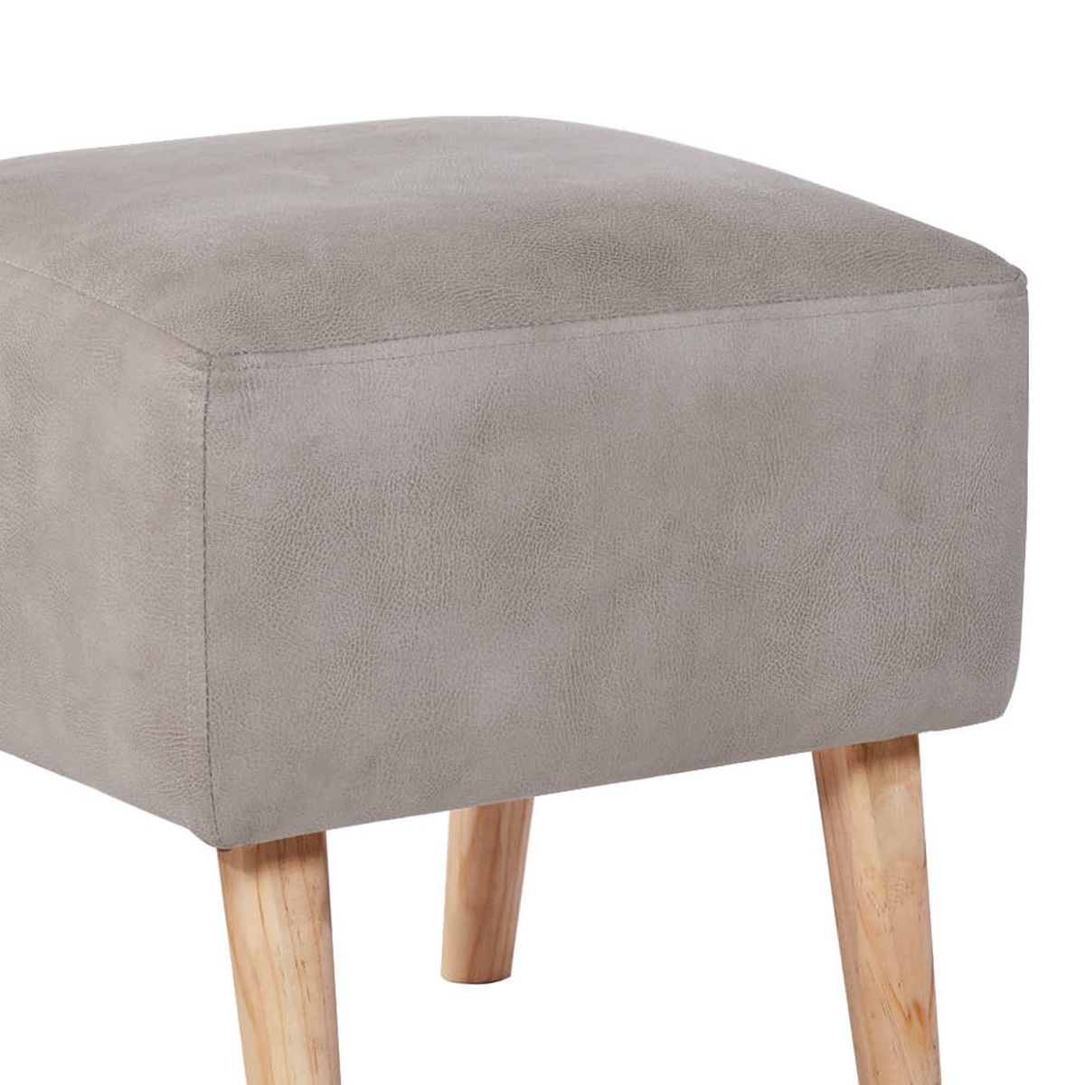 LATAM HOME - Pouf Burdeos Cuero Kentucky Gris