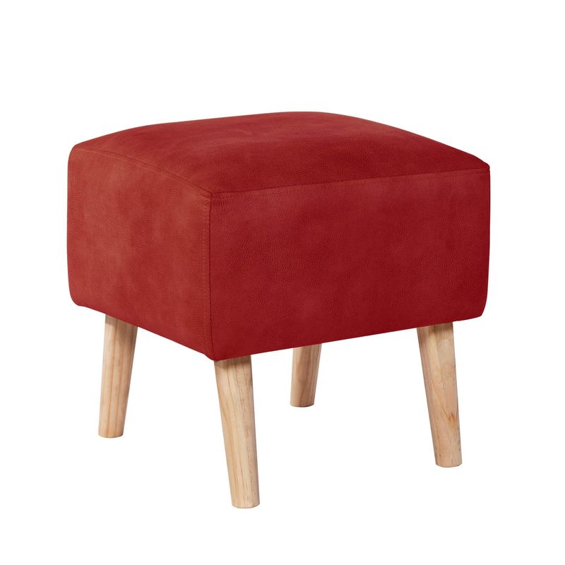 LATAM HOME - POUF BURDEOS  CUERO KENTUCKY ROJO