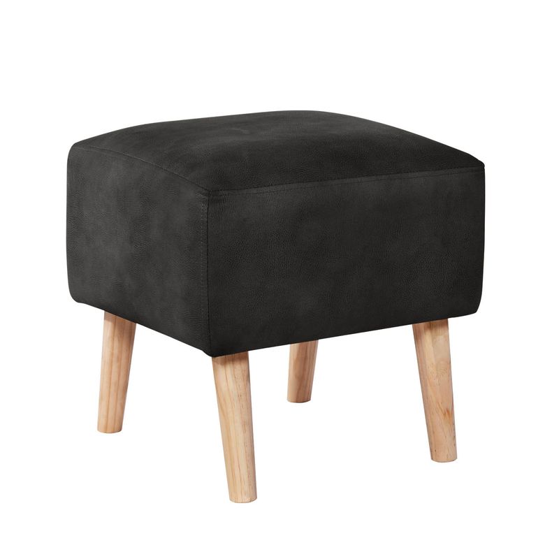 LATAM HOME - POUF BURDEOS  CUERO KENTUCKY NEGRO