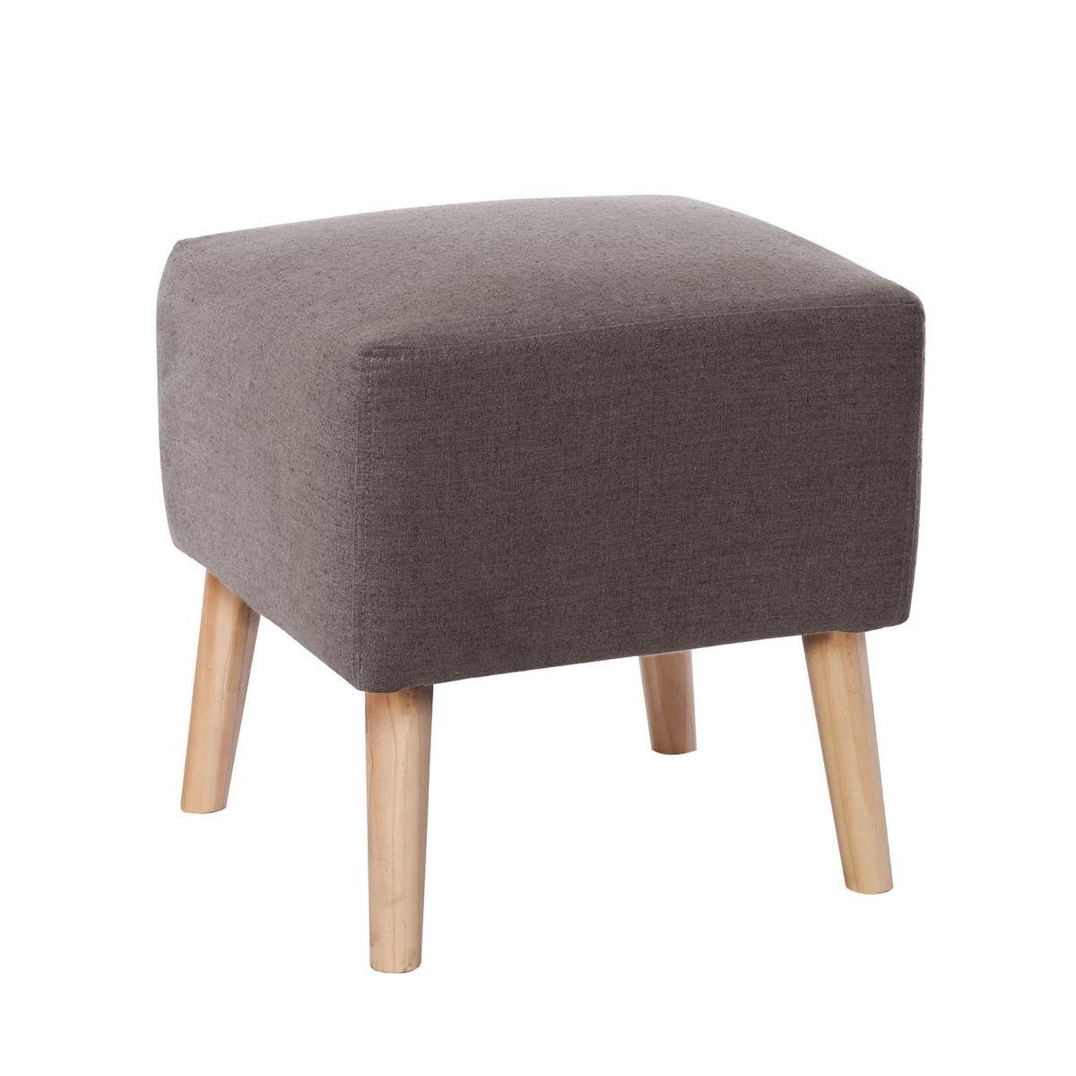 LATAM HOME - Pouf Burdeos Lino Gris Oscuro