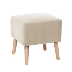 LATAM HOME - POUF BURDEOS LINO BLANCO