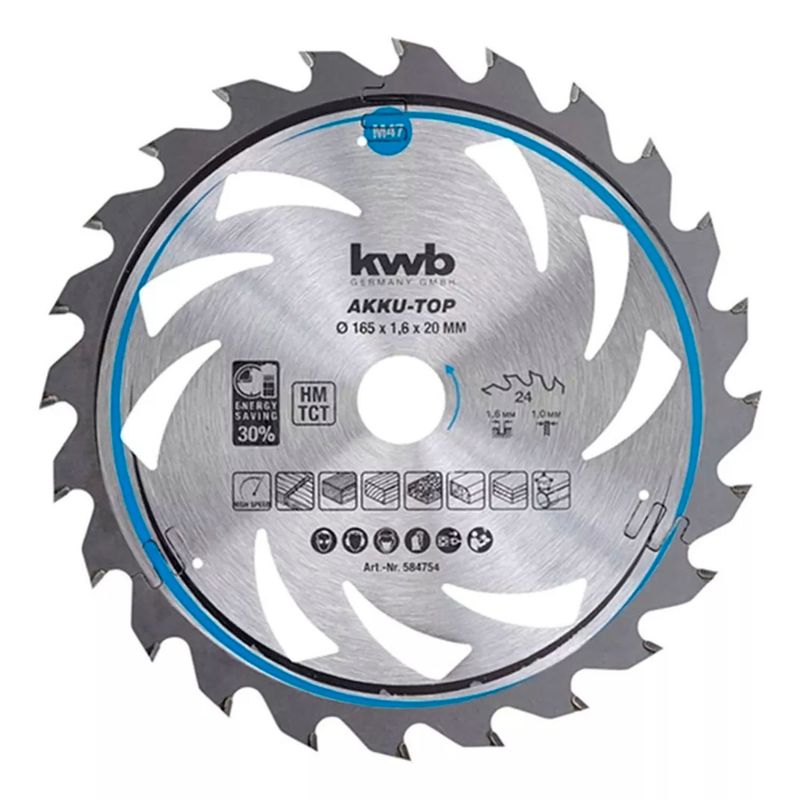 KWB - Disco De Sierra Circular 165mm 24 Dientes Kwb 584754