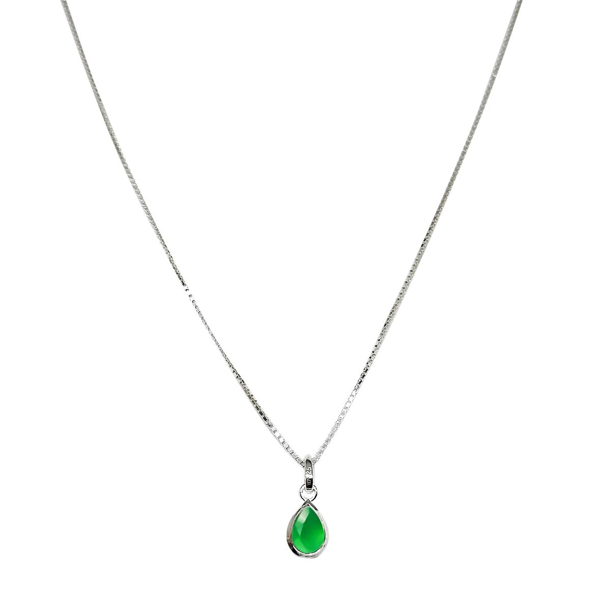 COGGIOLA - Collar Meena Gota Ónix Verde Plata Fina 925