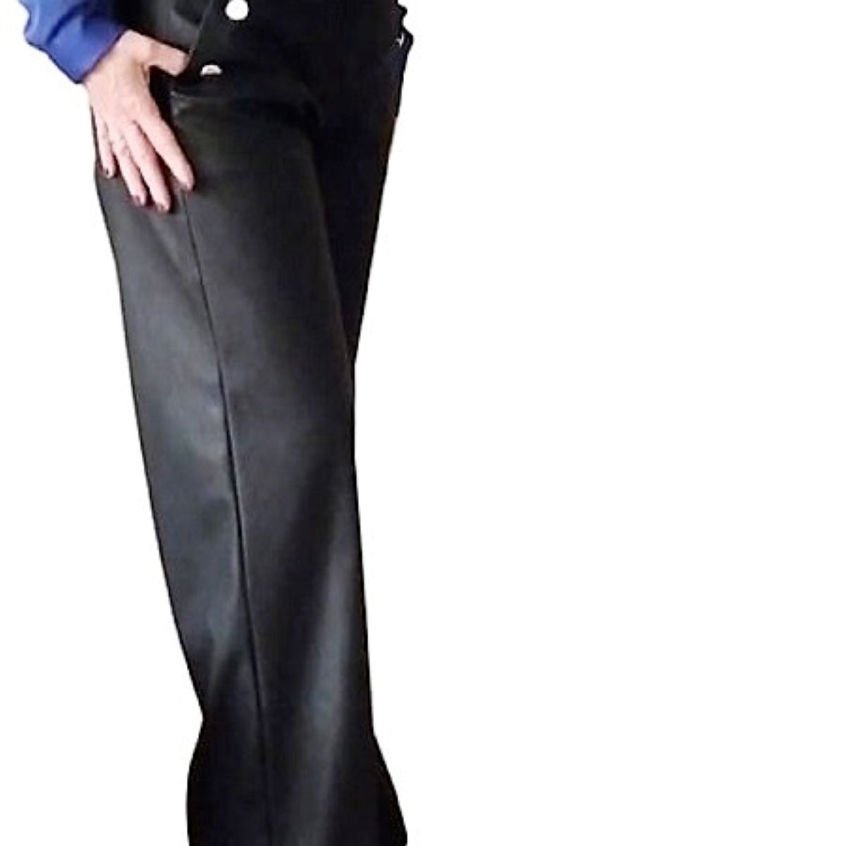 GENERICO - Pantalón Palazzo Ecocuero Negro