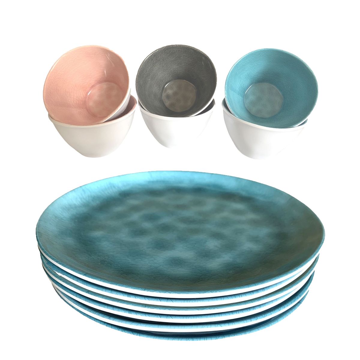 BONITA HOME - Pack de 12 piezas de Melamina Mod: MEL-BH-CQ-04