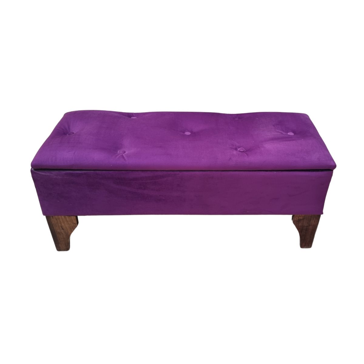 GENERICO - Banqueta Baúl Morado Felpa 105x40x45x45 Muebles Rimar