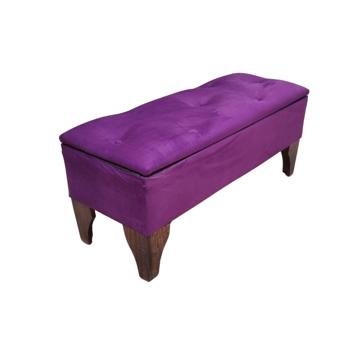 GENERICO - Banqueta Baúl Morado Felpa 105x40x45x45 Muebles Rimar