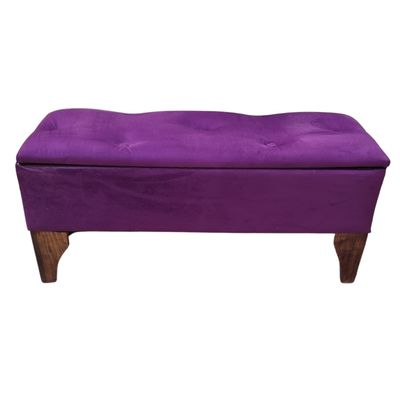 Imagen 2 del producto Banqueta Baúl Morado Felpa 105x40x45x45 Muebles Rimar