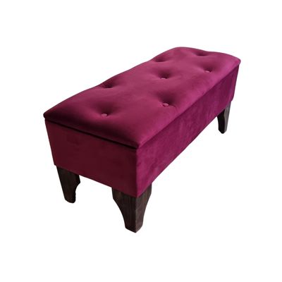Imagen 2 del producto Banqueta Baúl Burdeo Felpa 105x40x45x20 Muebles Rimar