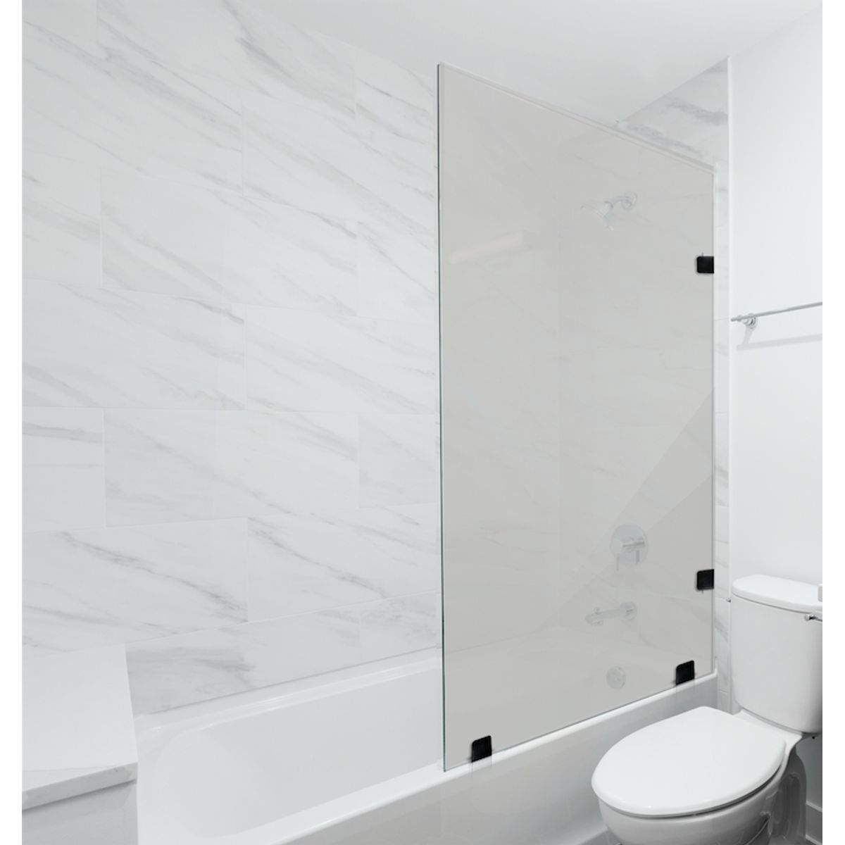 DELL ORTO - Shower door vidrio templado con empavonado 100x150 herraje negro