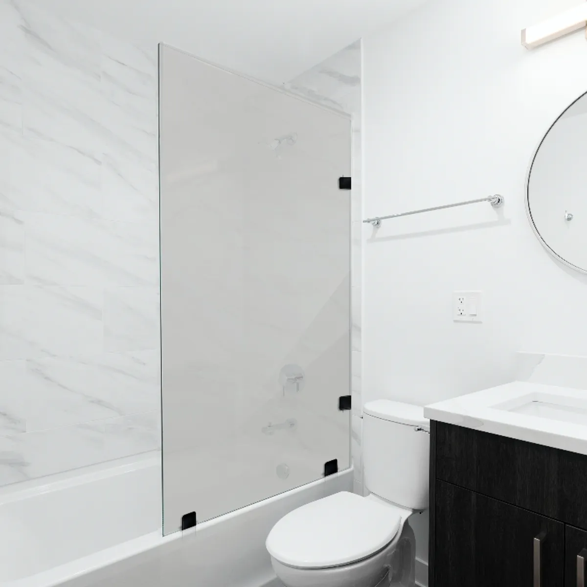 DELL ORTO - Shower Door vidrio templado con empavonado 80x150 cm Herraje Negro