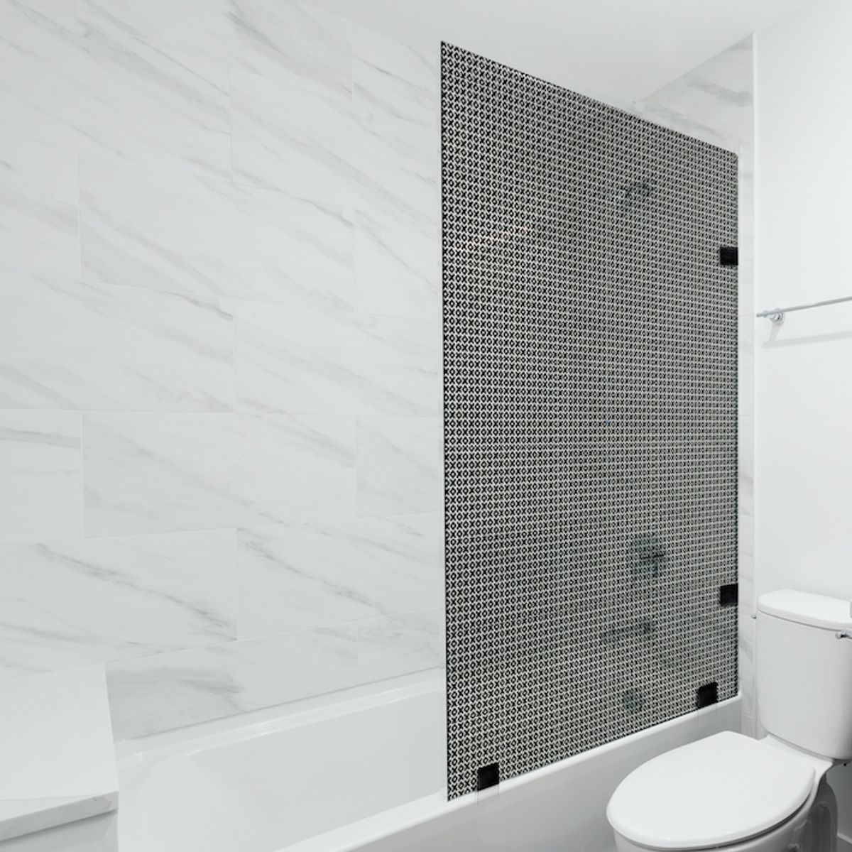 DELL ORTO - Shower Door vidrio templado con Impresión Digital 90x150 cm Negro