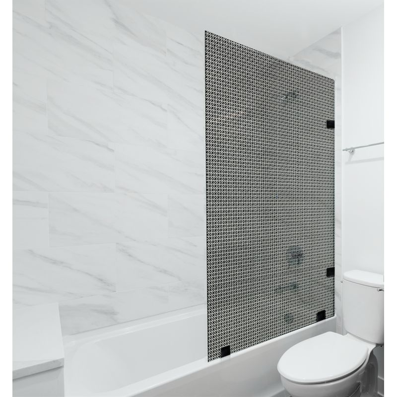 DELL ORTO - Shower Door vidrio templado con Impresión Digital 90x150 cm Negro