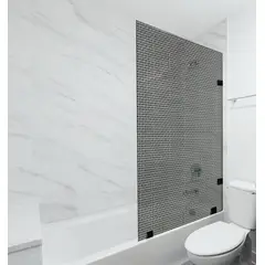DELL ORTO - Shower Door vidrio templado con Impresión Digital 90x150 cm Negro