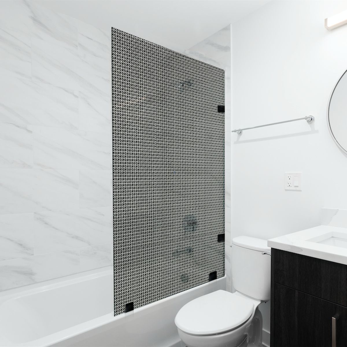 DELL ORTO - Shower Door vidrio templado con Impresión Digital 90x150 cm Negro