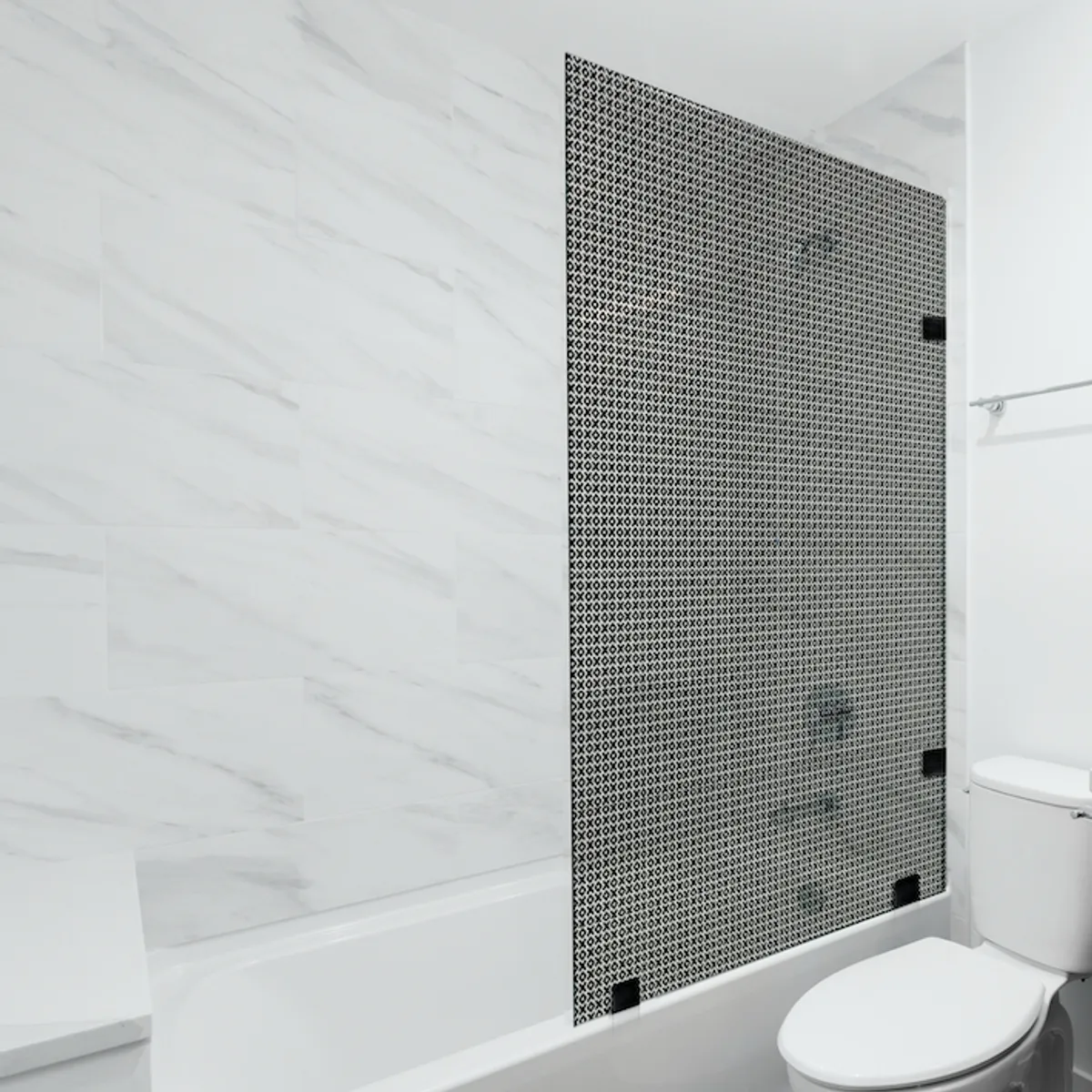 DELL ORTO - Shower Door vidrio templado con diseño 100x150 cm Herraje Negro