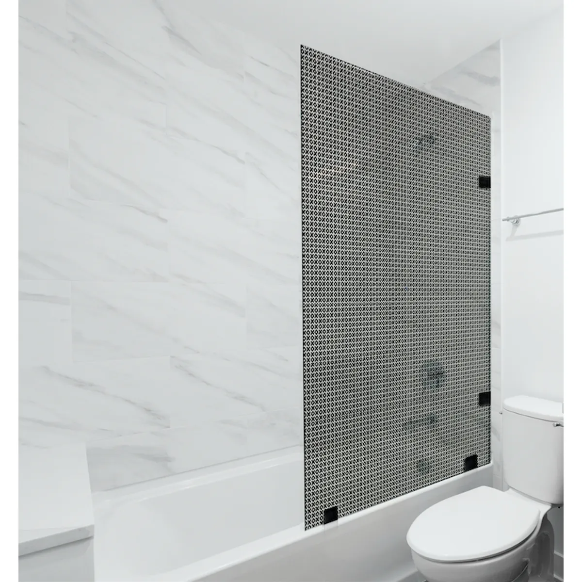 DELL ORTO - Shower Door vidrio templado con diseño 100x150 cm Herraje Negro