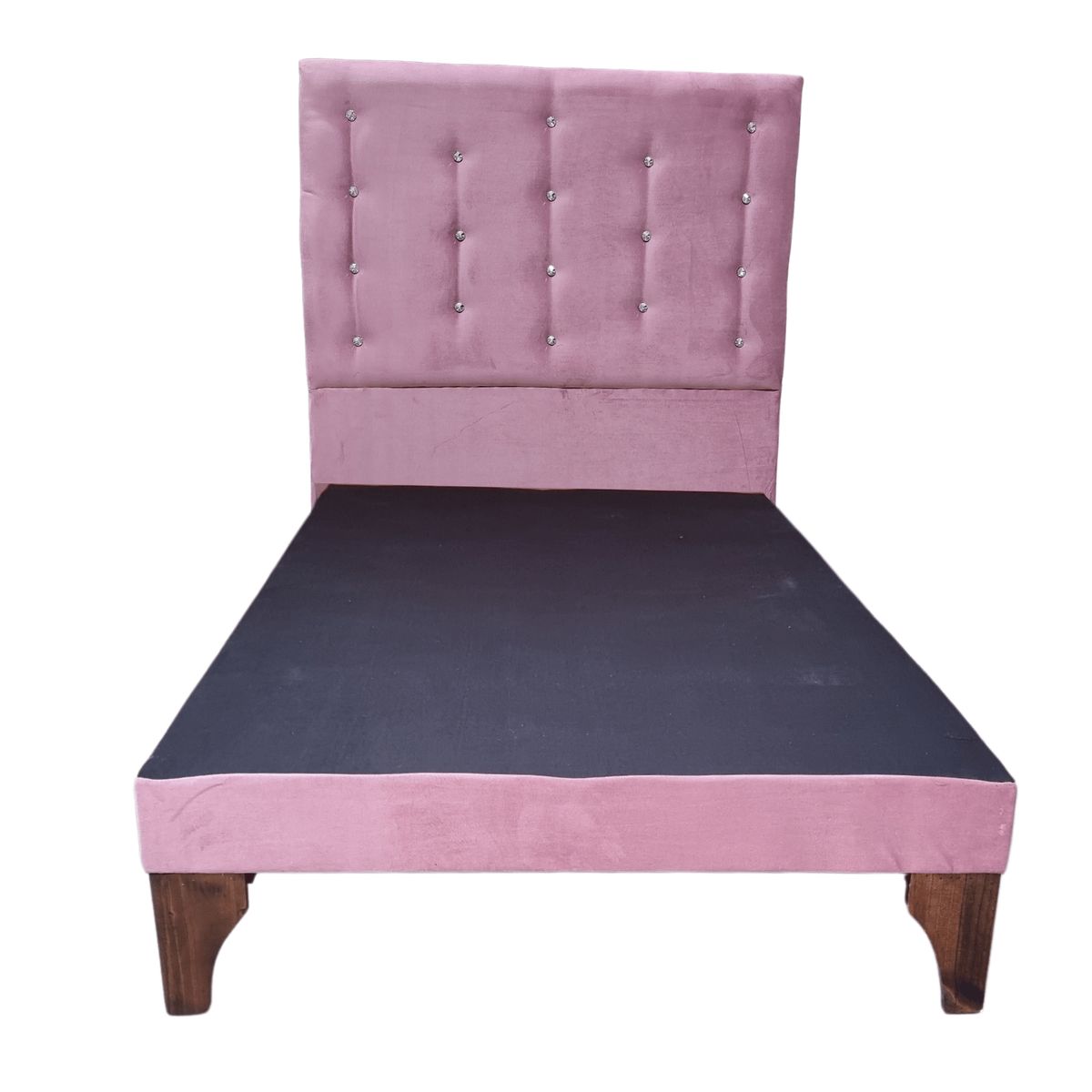 GENERICO - Base Europea 1P Respaldo Palo Rosa Felpa a Piso Diamante