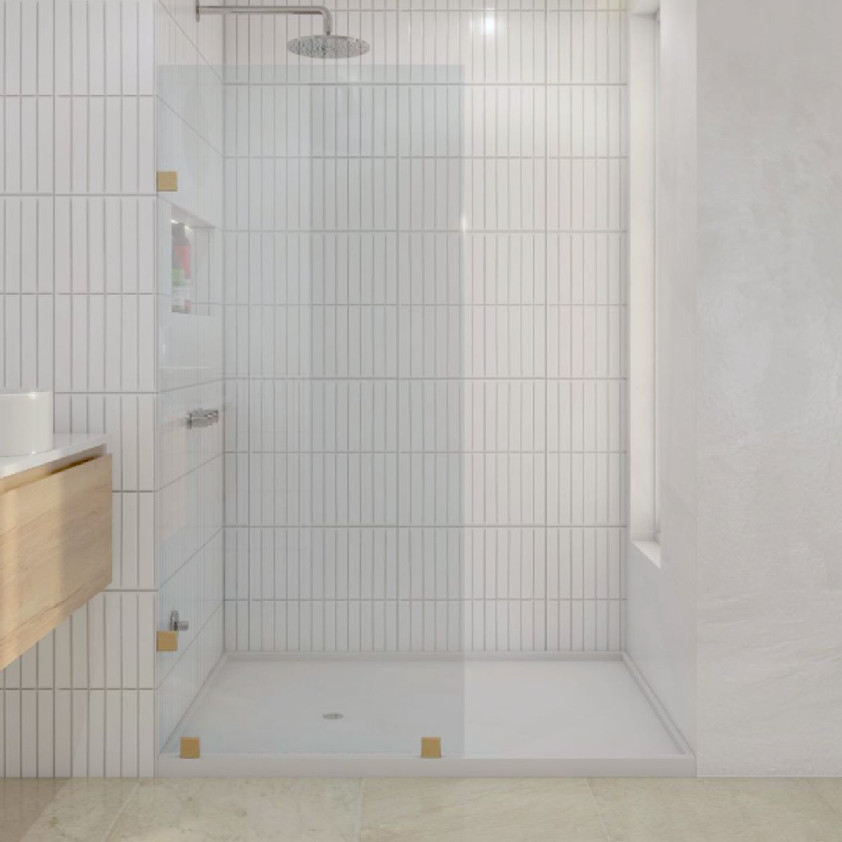 DELL ORTO - Shower door vidrio templado 90x190 herraje dorado
