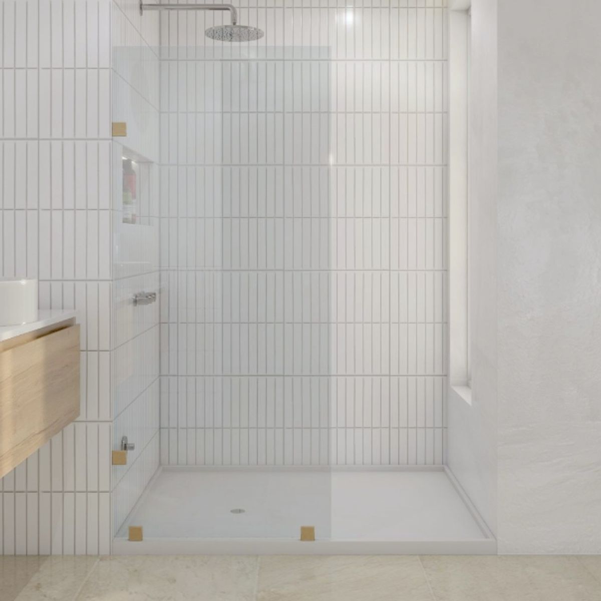 DELL ORTO - Shower door vidrio templado 100x190 herraje dorado