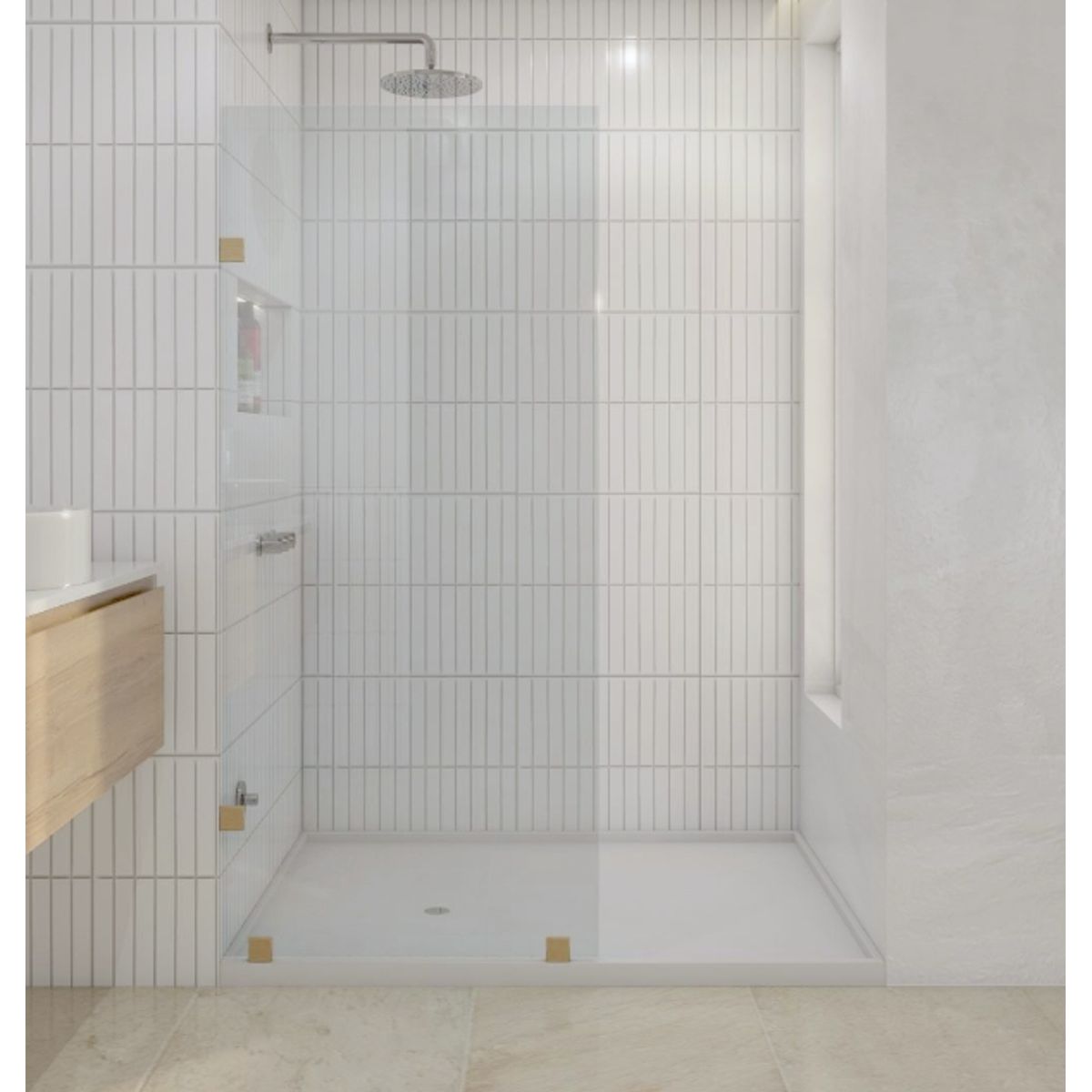 DELL ORTO - Shower door vidrio templado 100x190 herraje dorado