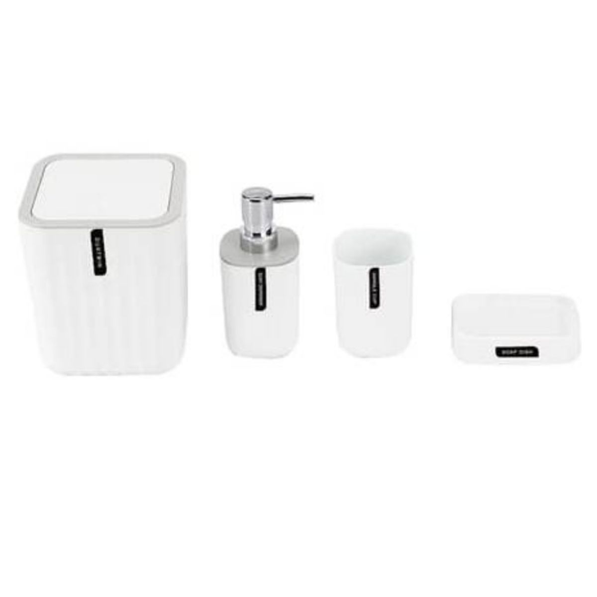 GENERICO - Set De Baño 4 Piezas Blanco Accesorios