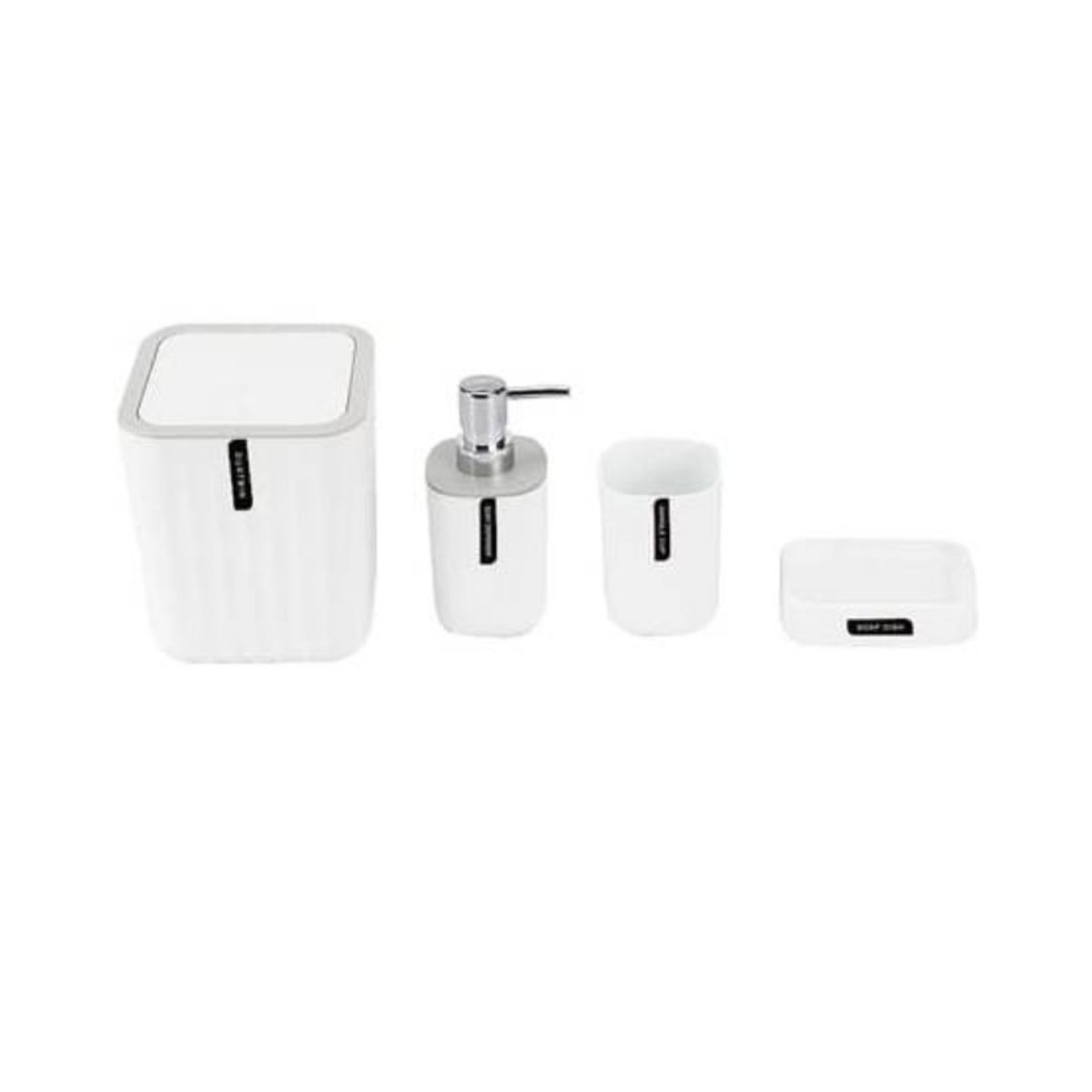 GENERICO - Set De Baño 4 Piezas Blanco Accesorios