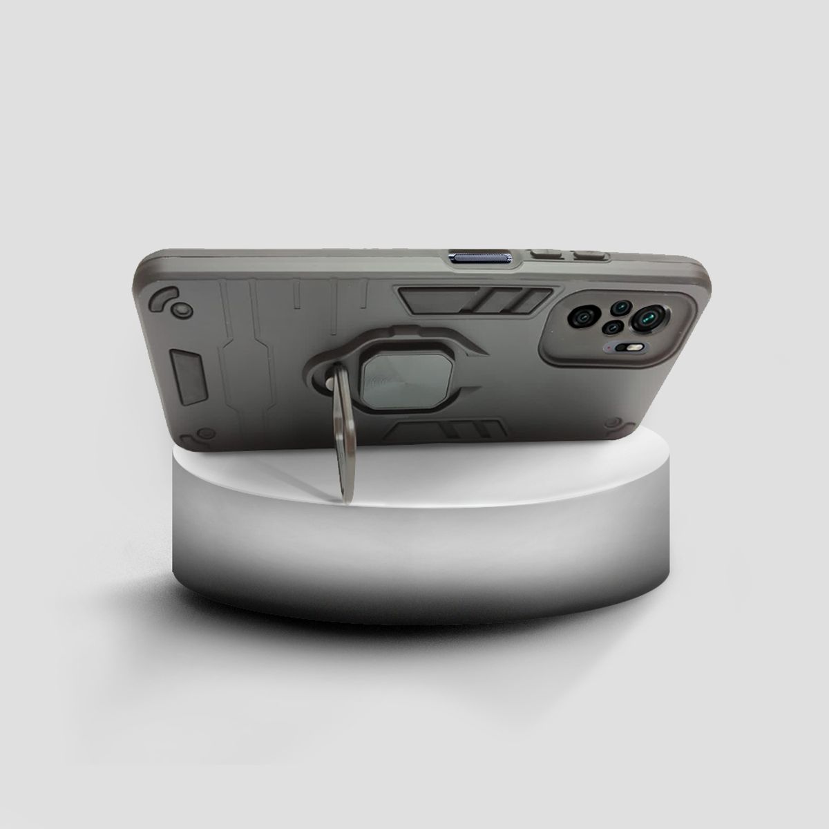 GENERICO - CARCASA PARA XIAOMI REDMI NOTE 10-10s NEGRA ANTIGOLPE ANILLO