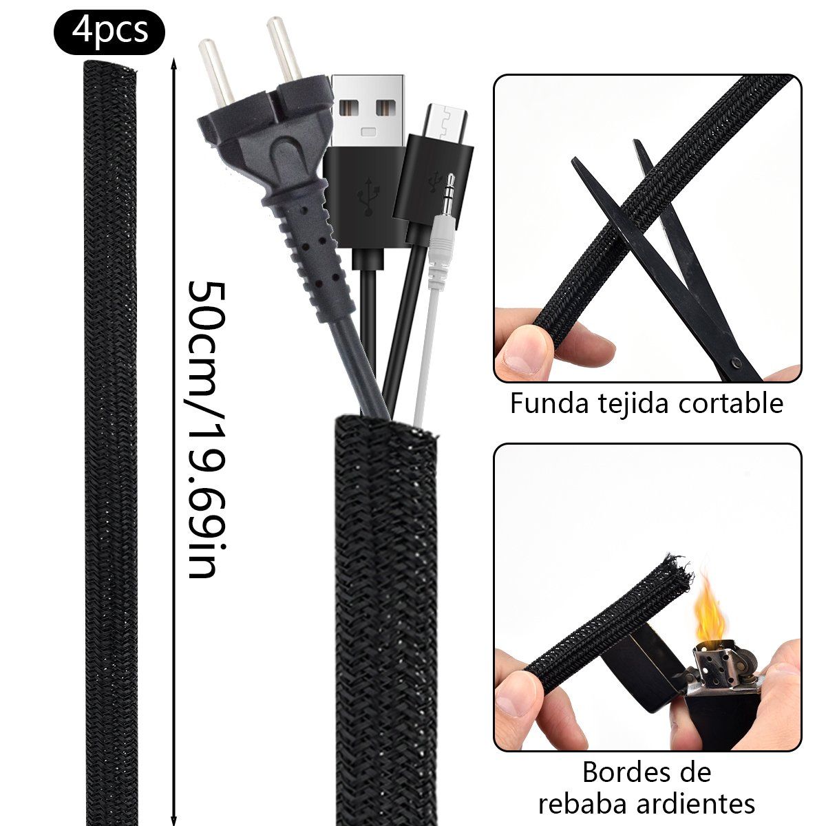 YAYKO - Kit De Organización De Gestión De Cables De 204 Piezas