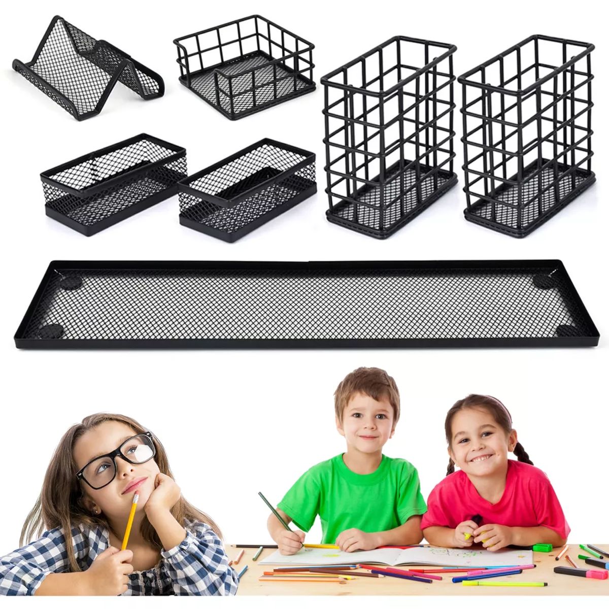 YAYKO - Juego De 7 Piezas De Organizador De Lapices De Metal