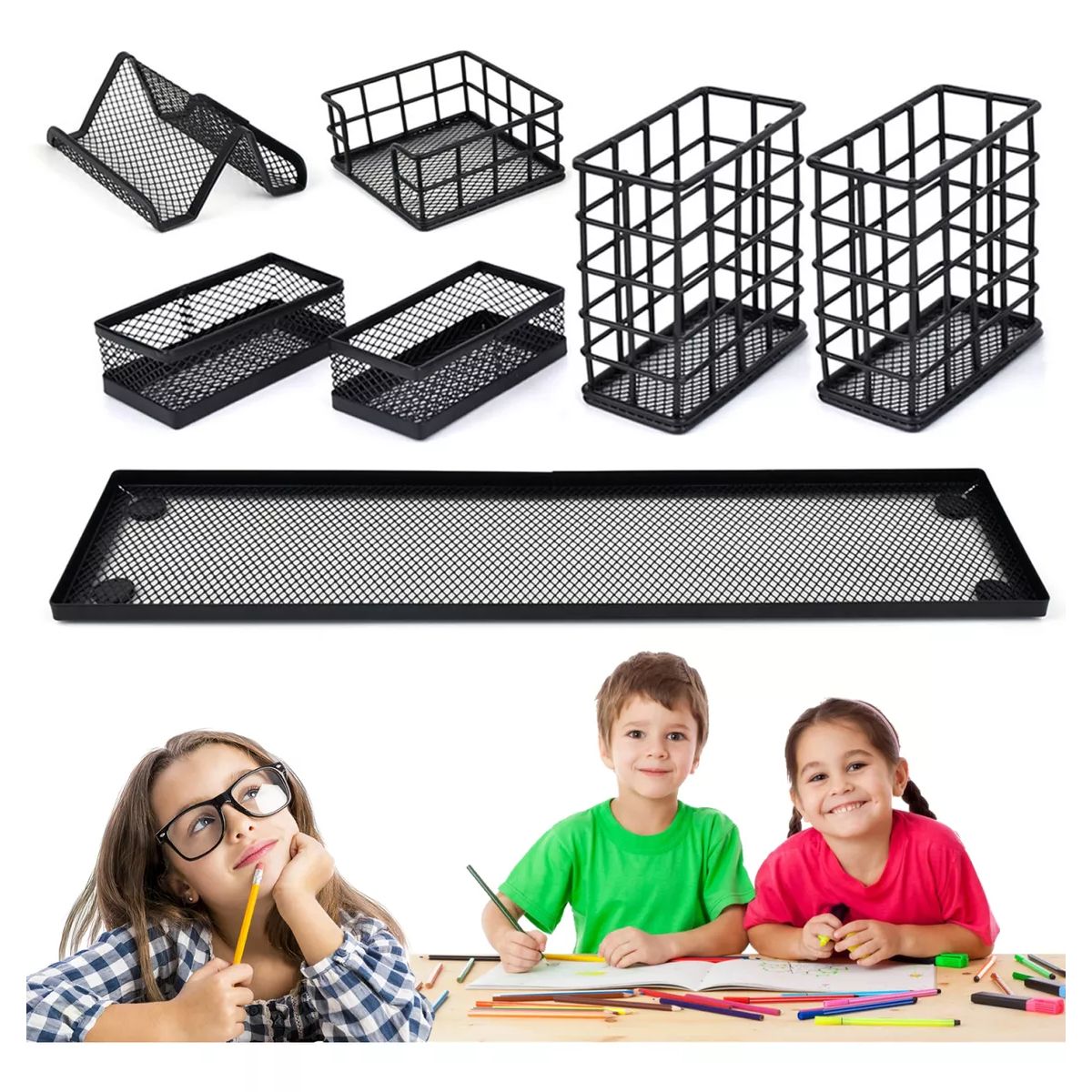 YAYKO - Juego De 7 Piezas De Organizador De Lapices De Metal