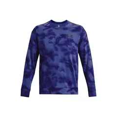 UNDER ARMOUR - Polera Training Rival Terry Novelty Crew Azul Hombre