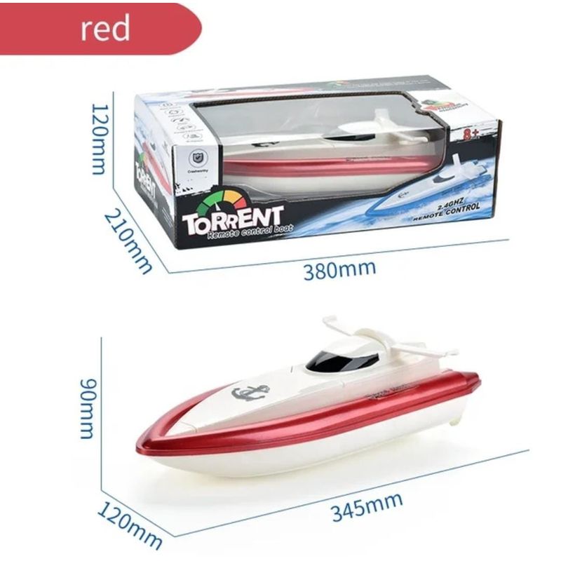 GENERICO - Lancha, bote Control Remoto Torrent, 2,4 Ghz. Rojo
