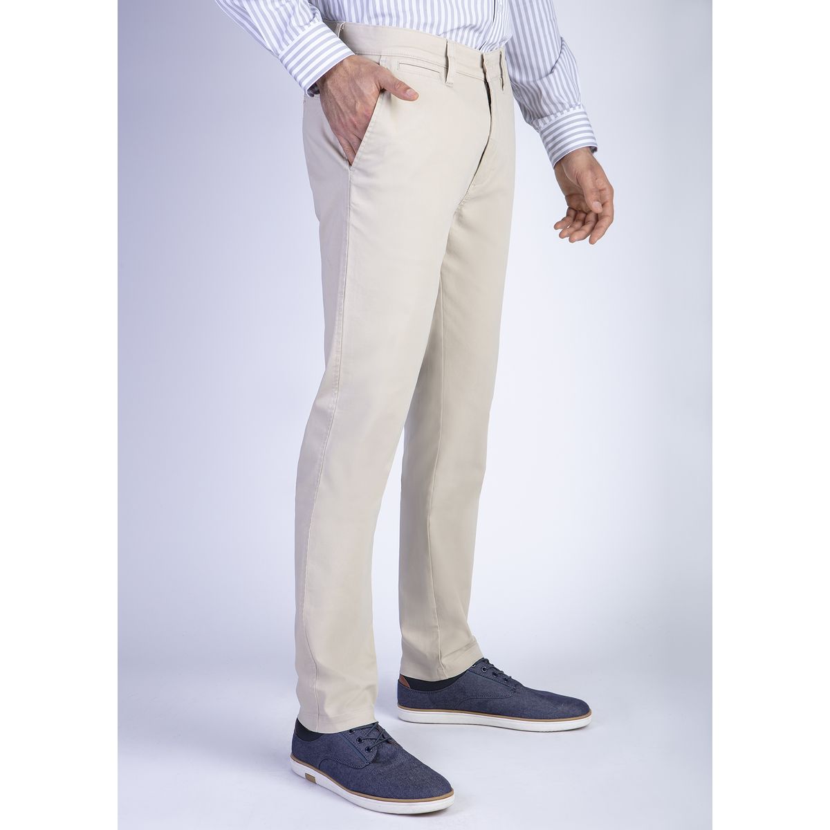 FEROUCH - Pantalón Twill Slim /33 Beige Ferouch
