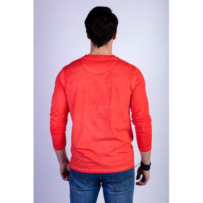 Imagen 2 del producto Polera Basica Manga Larga Lavada Michigan Rojo