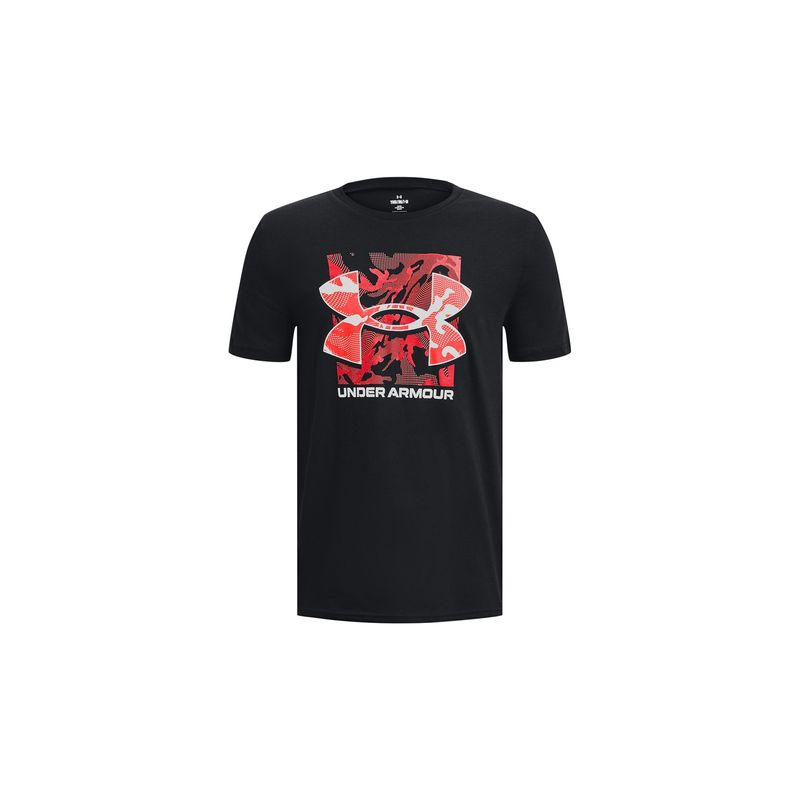UNDER ARMOUR - Polera M/C Training Box Logo Camo Negro Niño UNDER ARMOUR