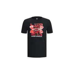UNDER ARMOUR - Polera M/C Training Box Logo Camo Negro Niño